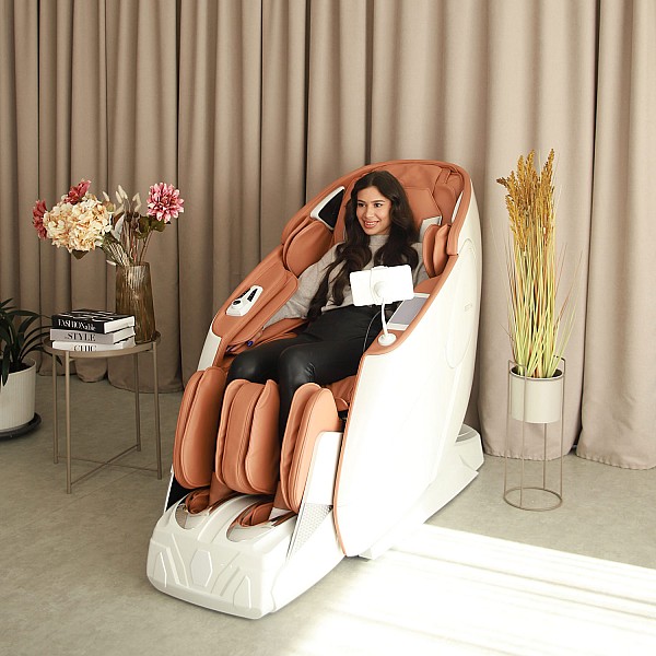 Professioneller Massagesessel REXTON Z91S-Orange mit tiefem 3D-Massage und 7-Zoll-Display