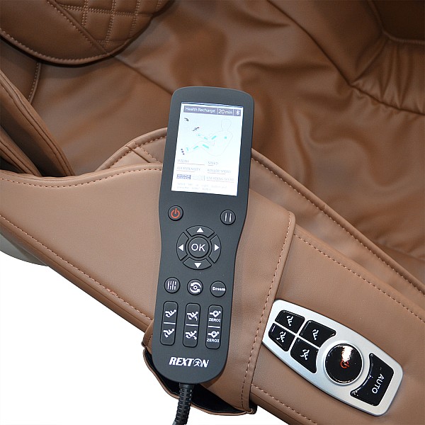 Professioneller Massagesessel REXTON Z2-Coffee mit 3D-Massage, Bluetooth-Funktion und eingebauter Steuerkonsole
